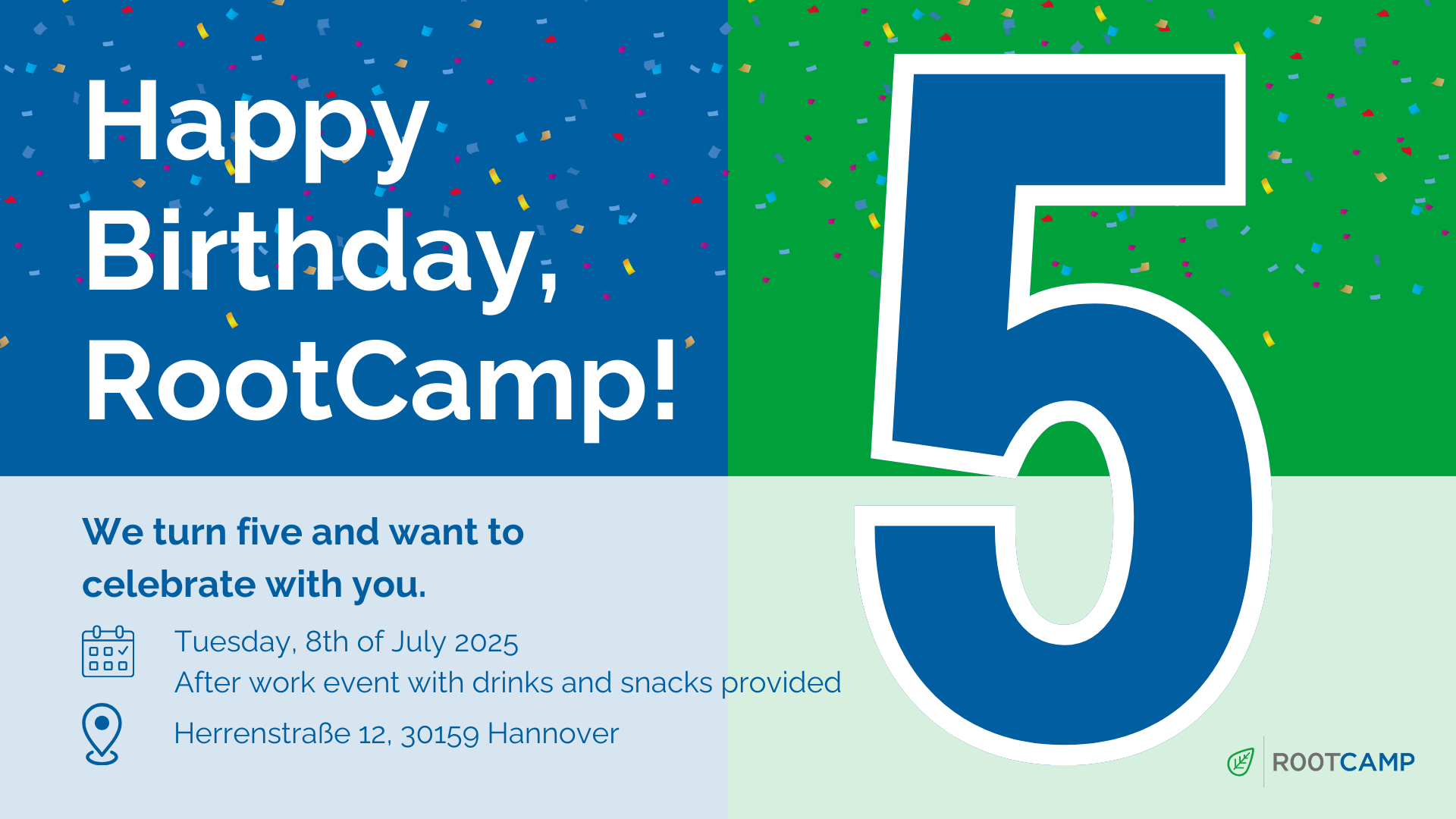 RootCamp turns 5 Thank you for being part of our community! (1)